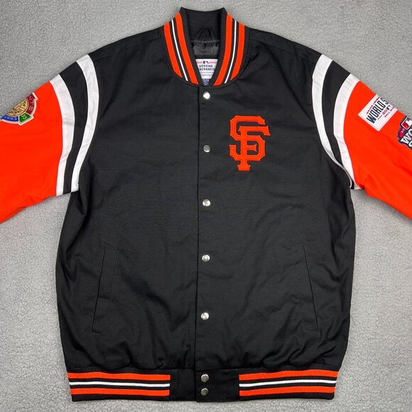 San Francisco Giants Varsity Jacket Mens 2XL XXL Black World Series G-III GIII - Picture 2 of 11